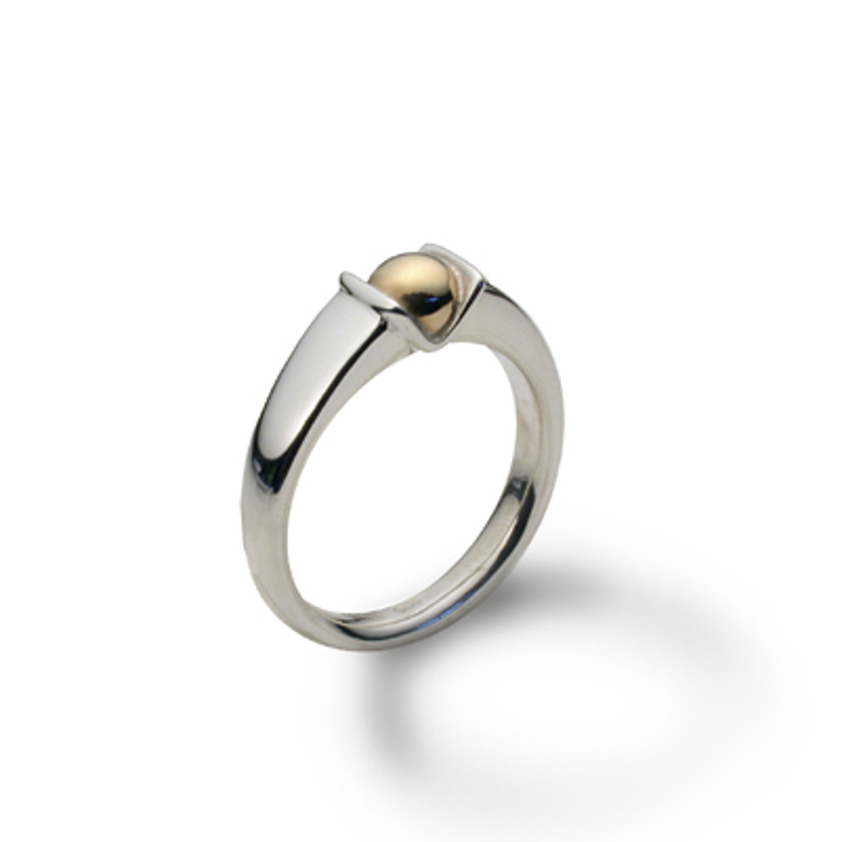 RS24 Silver & Gold Bud Ring