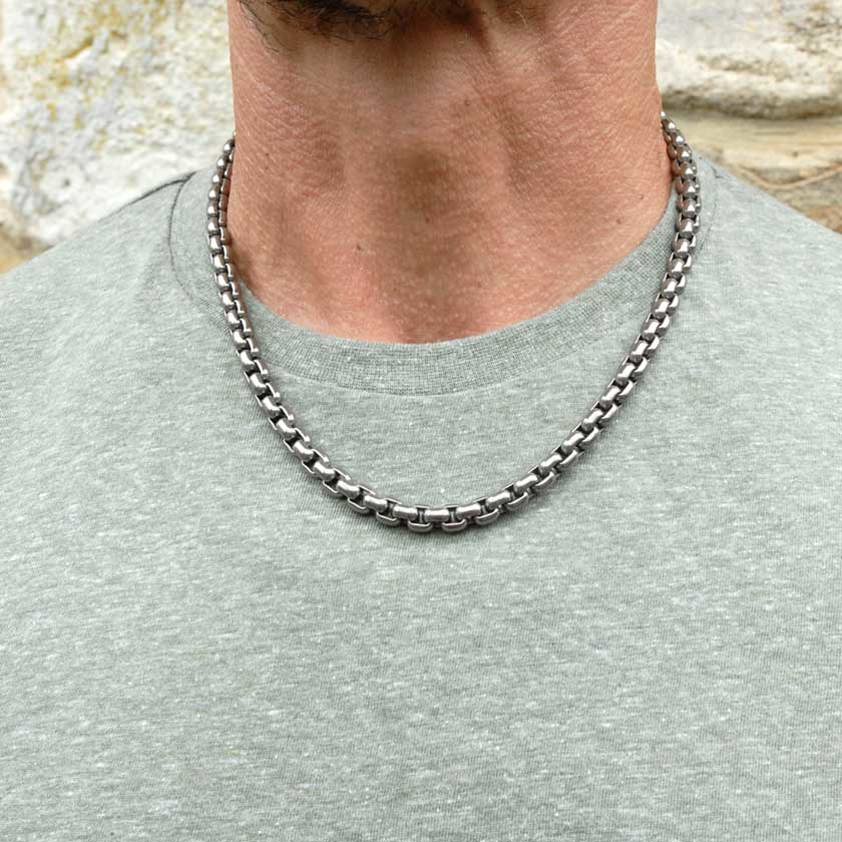 Titanium Venetian Inka 7.2mm Link Necklace