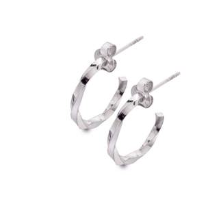 Silver Twisted Hoop Earrings