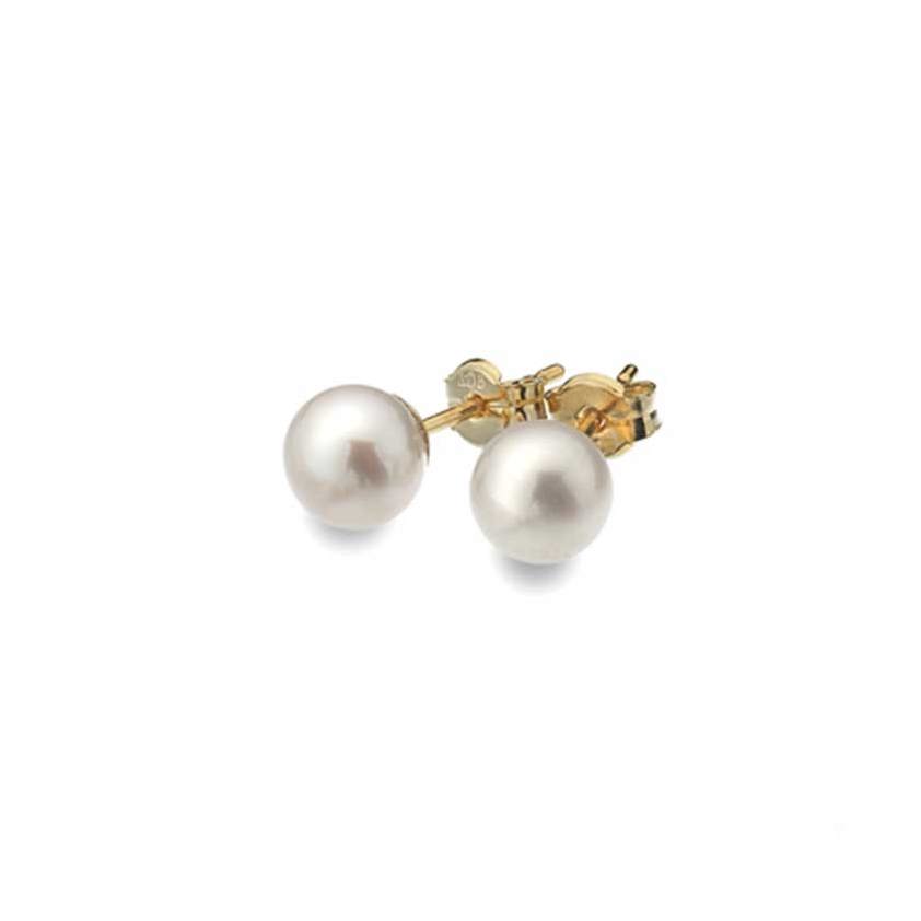 White 6mm Fresh Water Pearl 9ct Gold Studs