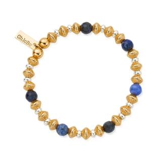 Corrugated Disc Sodalite Bracelet