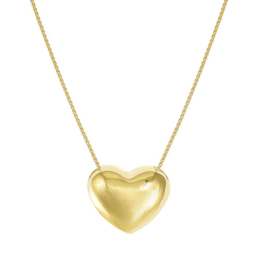 Yellow Gold Plated 241306 ARMONICA BIG Heart Necklace