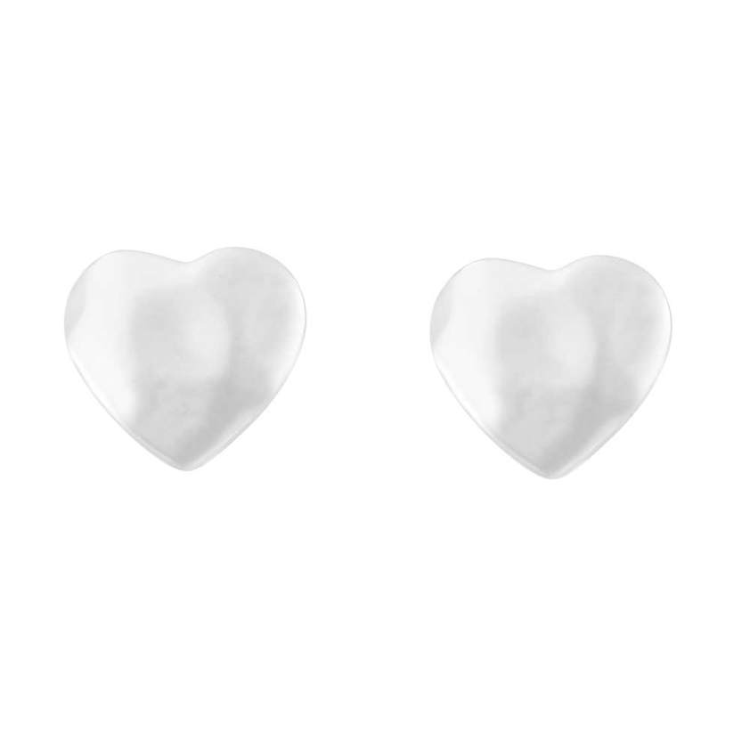 Hammered Heart Stud Earrings