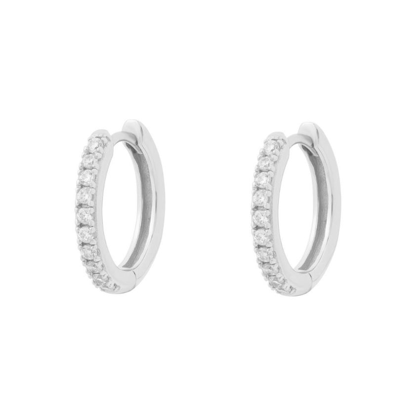 Sterling Silver Everyday Pave Hoops