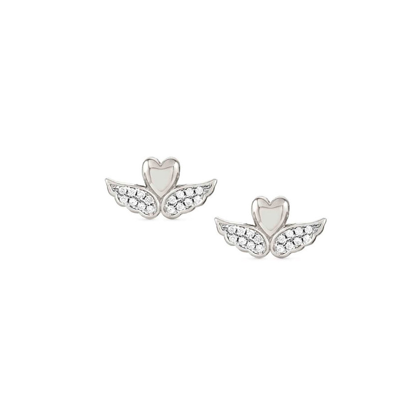 Sterling Silver 148024 68 Winged Heart Earrings