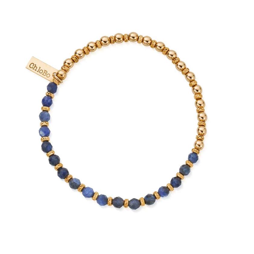 Yellow Gold Plated Story of the Moon Sodalite Bracelet