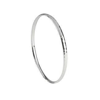 Silver Hammered Court Shape Bangle Silver Hammered Court Shape Bangle