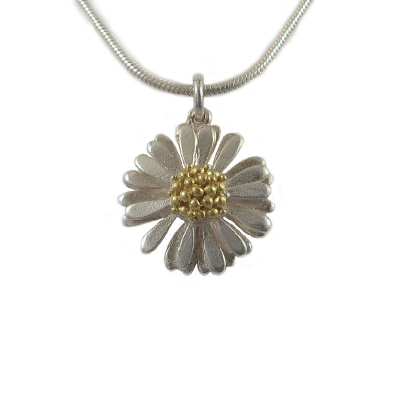 Large Daisy Pendant and Chain