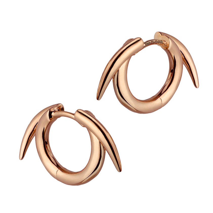 Rose Gold Vermeil Quill Small Hoop Earrings