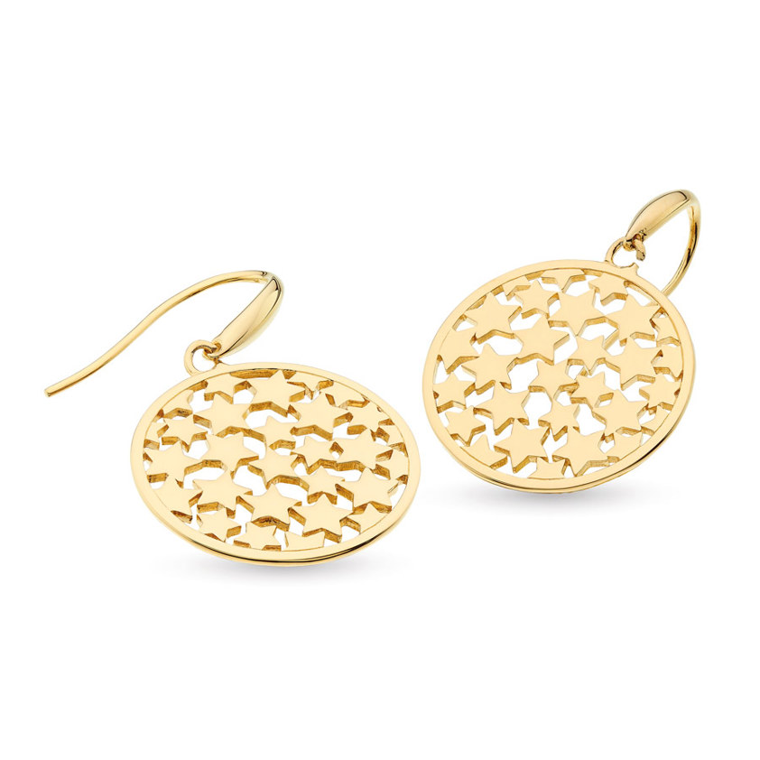 Stargazer Nova Disc Gold Plated Earrings