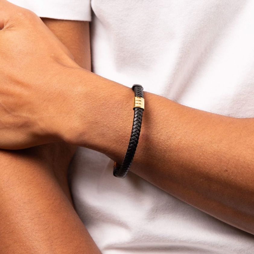 Black Leather Bracelet