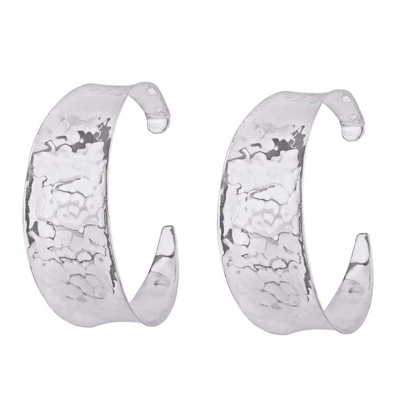 Wide Hammered Graduated Hoops