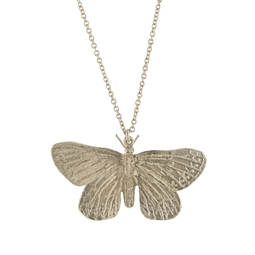 Sterling Silver Duke of Burgundy Butterfly Necklace