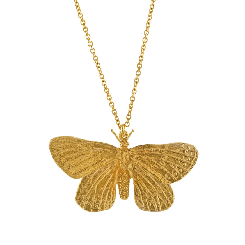 Yellow Gold Vermeil Duke of Burgundy Butterfly Necklace