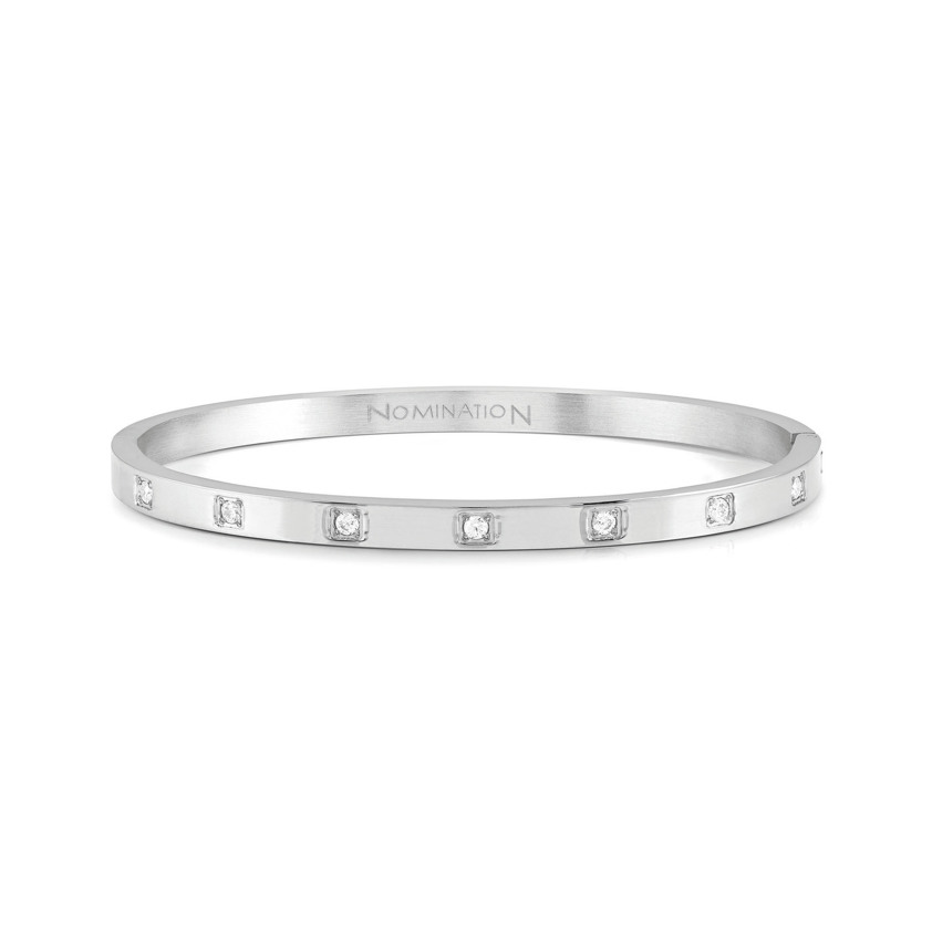 Stainless Steel 029507 Square Cubic Zirconia Bangle