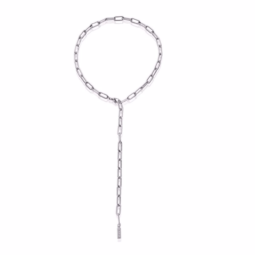 Couture Medium LK Lariat Necklace Silver