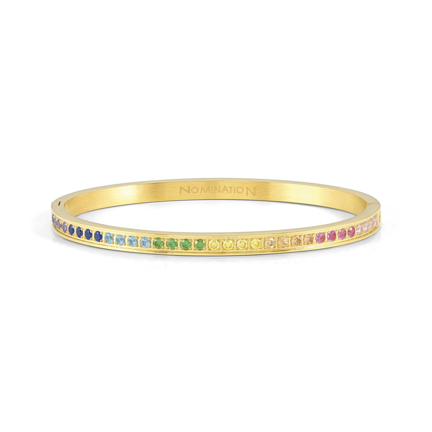 Multi Coloured 029505 Yellow PVD Cubic Zirconia Bangle