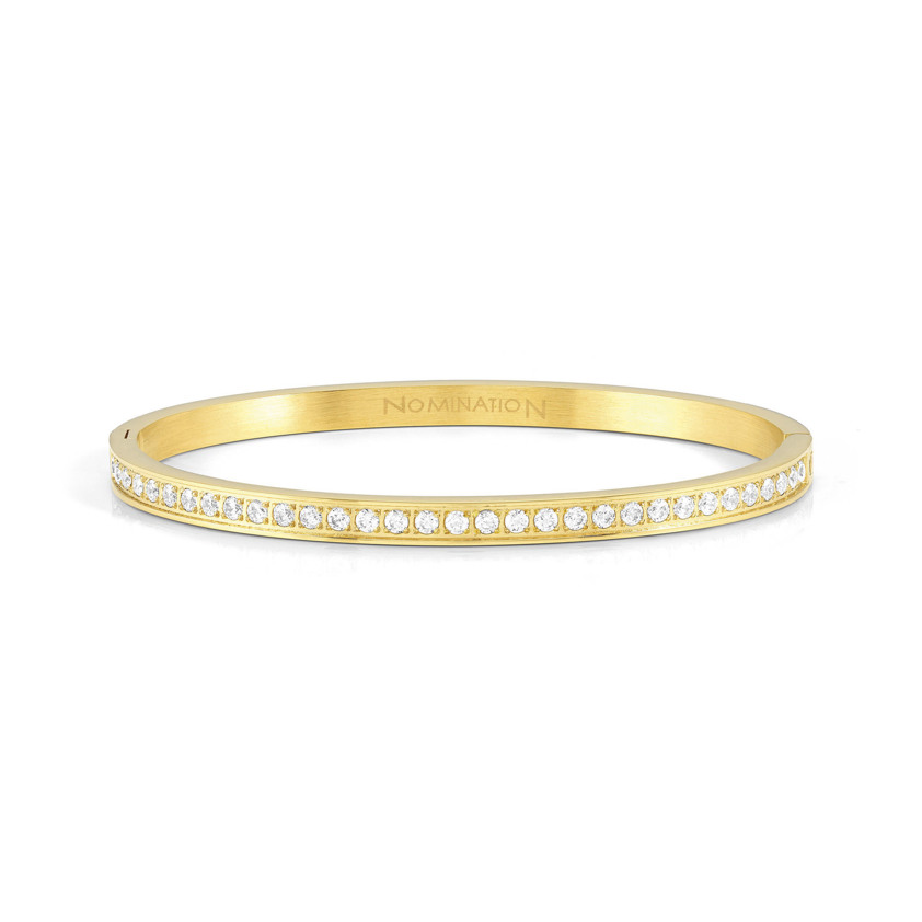 White                029505 Yellow PVD Cubic Zirconia Bangle