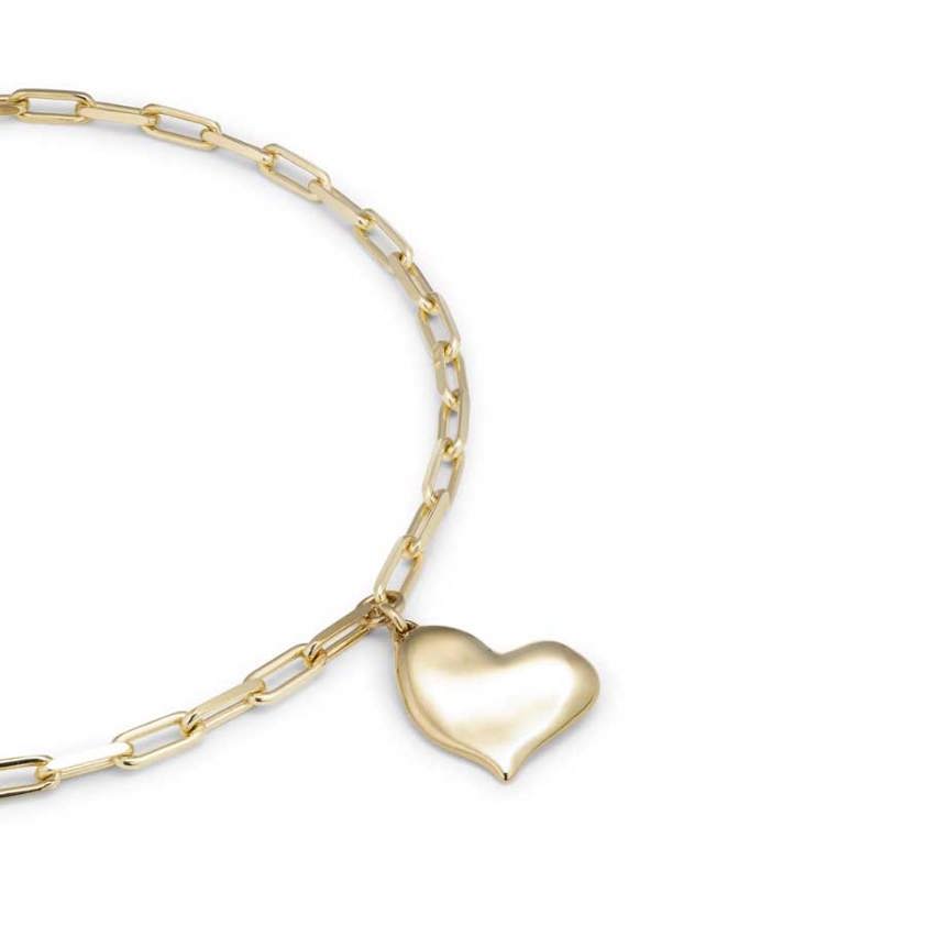 18K Gold Plated COL1669ORO Heart Necklace