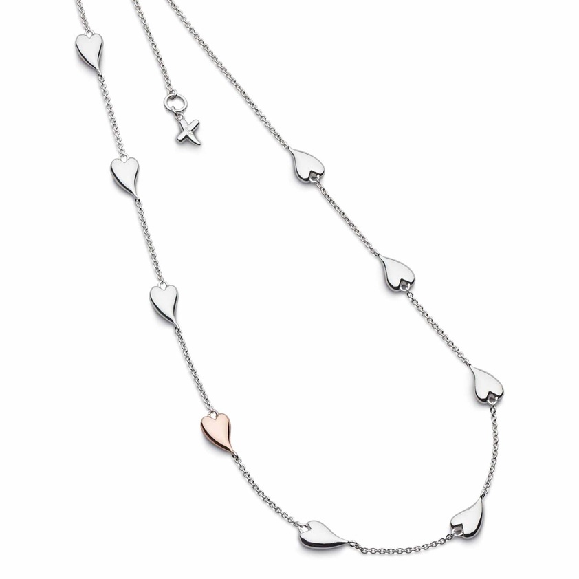 Silver Hearts Desire Blush Kiss Necklace