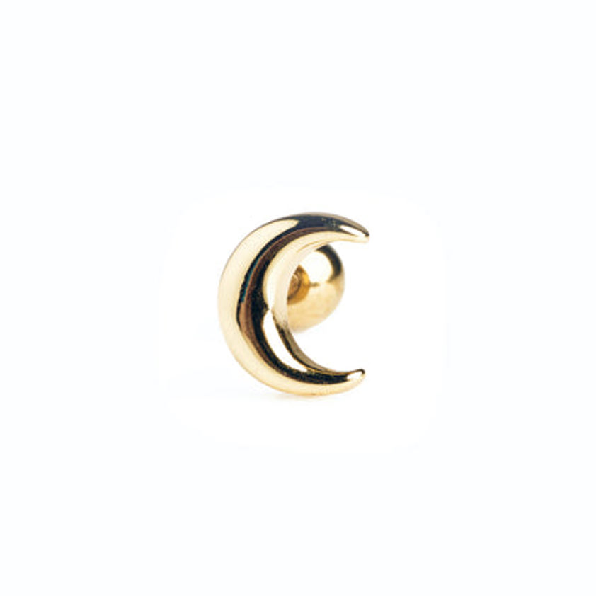 Yellow Gold Plated Crescent Barbell Cartilage stud