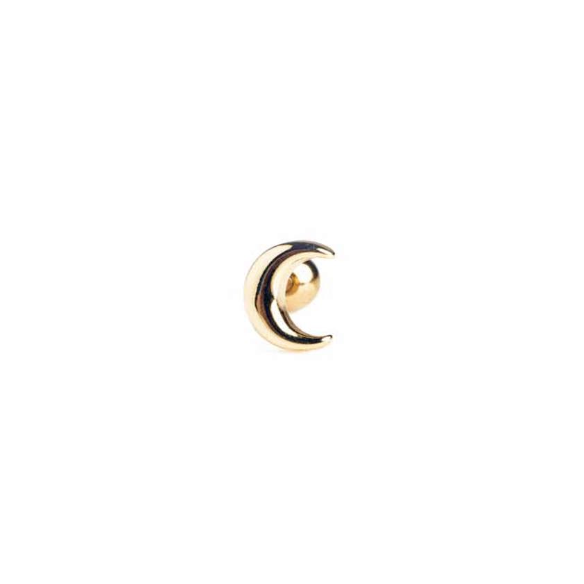 Yellow Gold Plated Crescent Barbell Cartilage stud