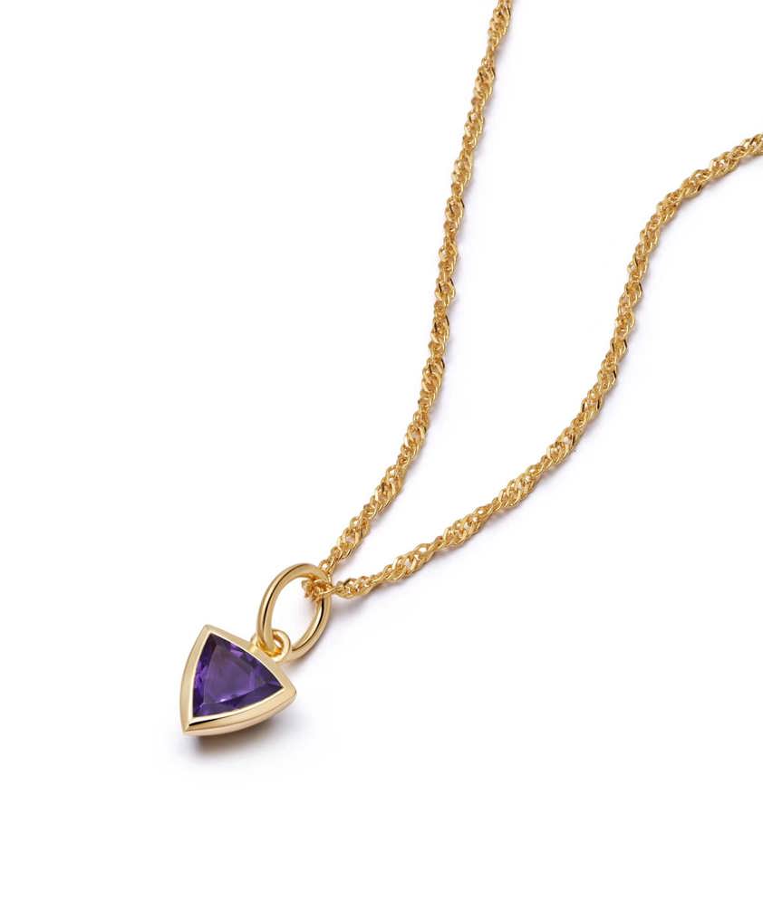 18ct Gold Plated February Amethyst Birthstone Necklace