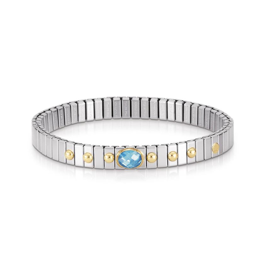Light Blue 042501 Extension Gold and Cubic Zirconia Bracelet
