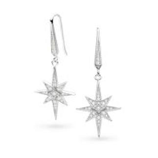 North Star CZ Grande Drop Earrings