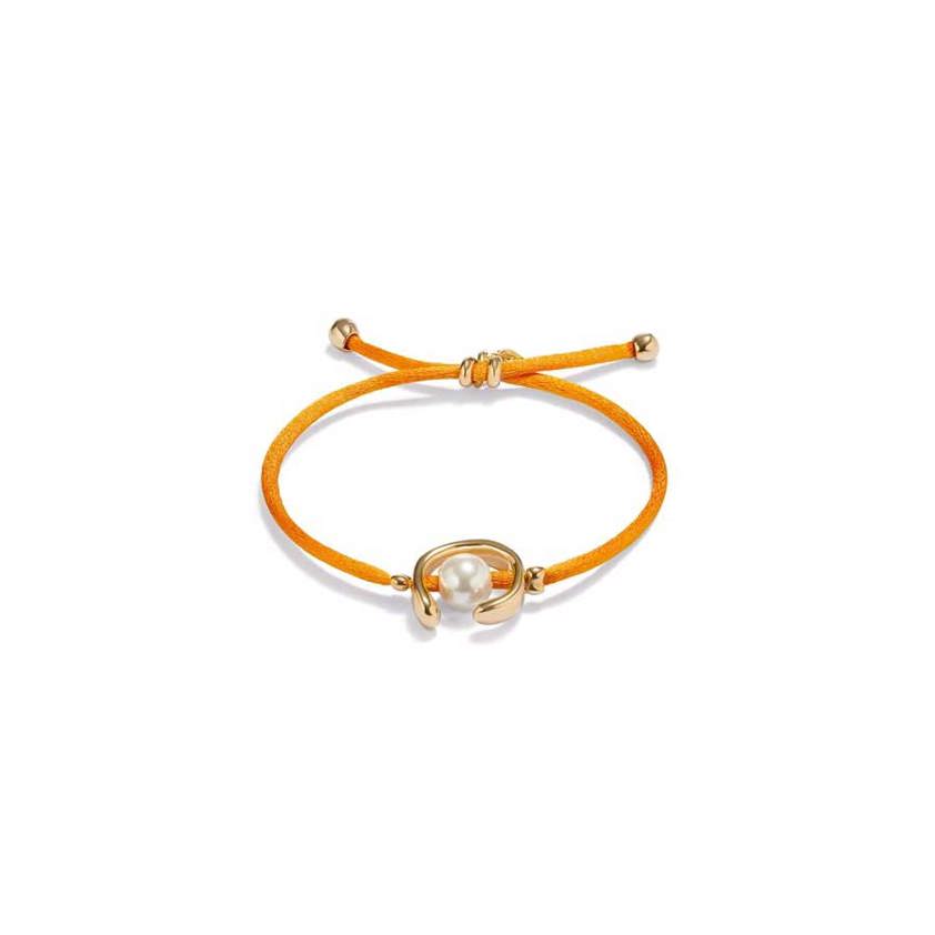 ORANGE Gold Shell Pearl Bracelet