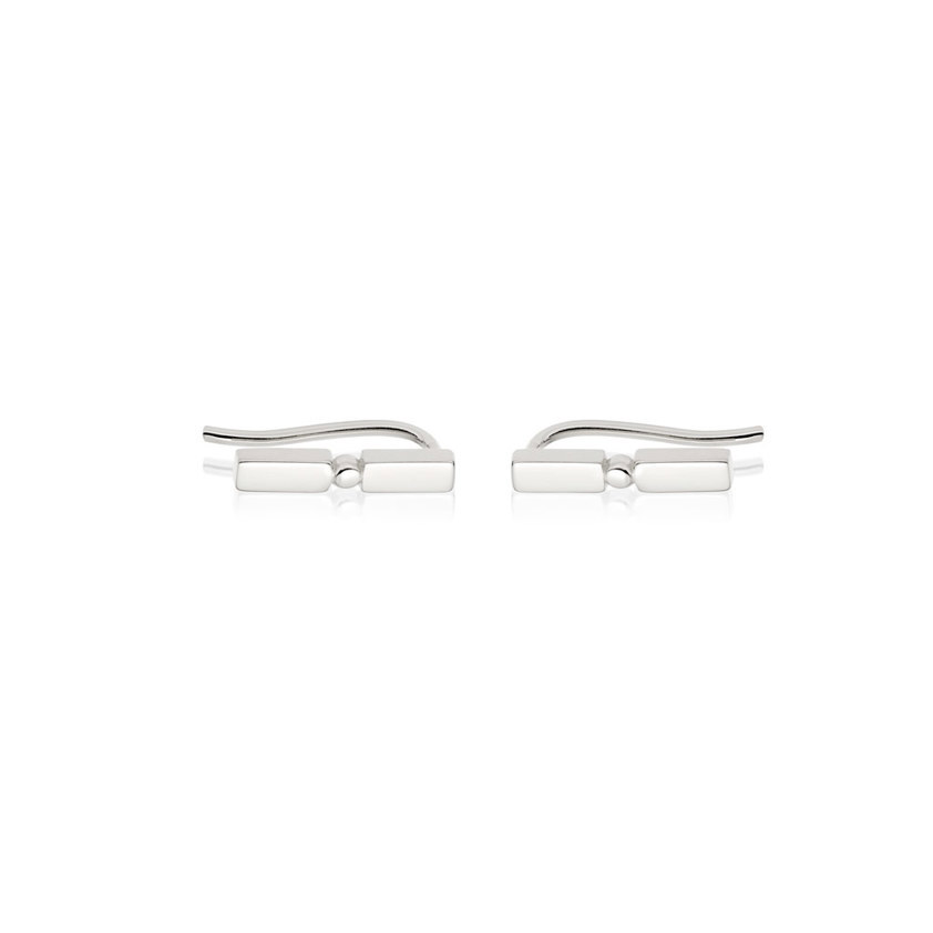 Sterling Silver Stacked Crawler Earrings