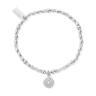 Sterling Silver Moonstone Crown Chakra Bracelet