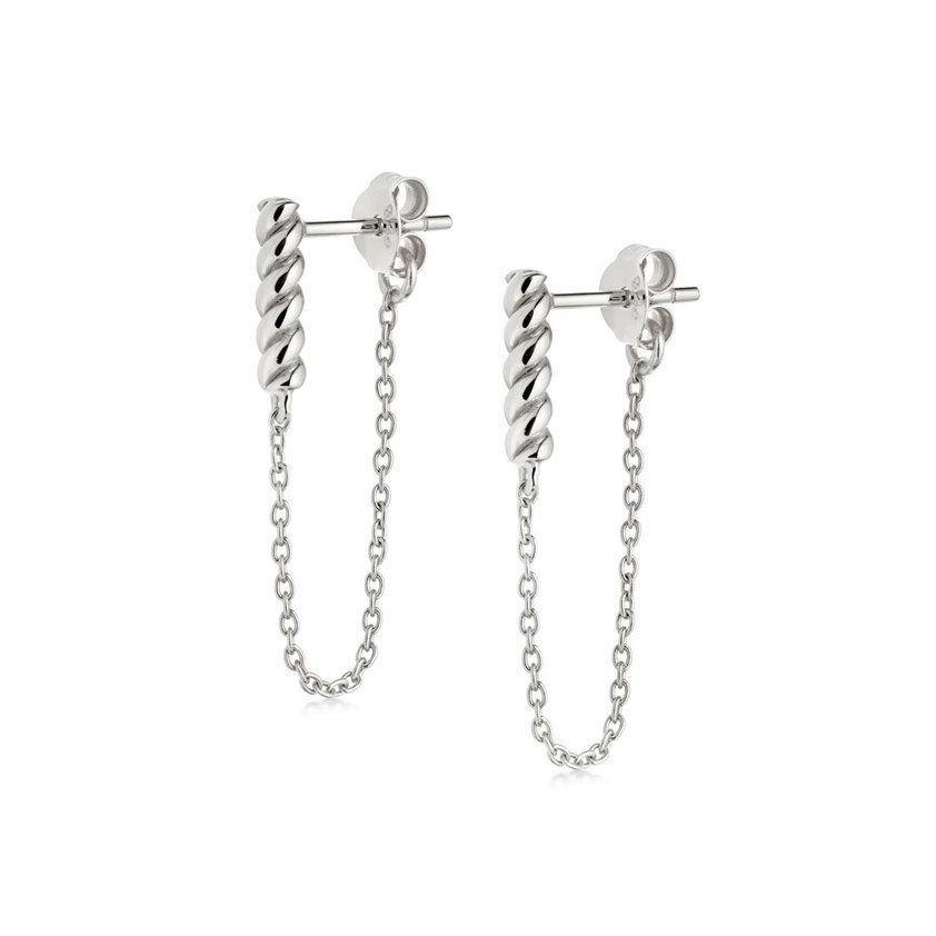 Sterling Silver Rope Chain Earrings