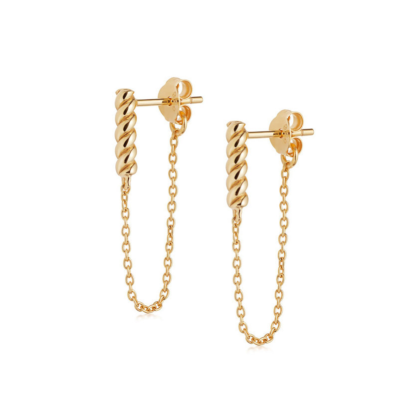 Yellow Gold Vermeil Rope Chain Earrings