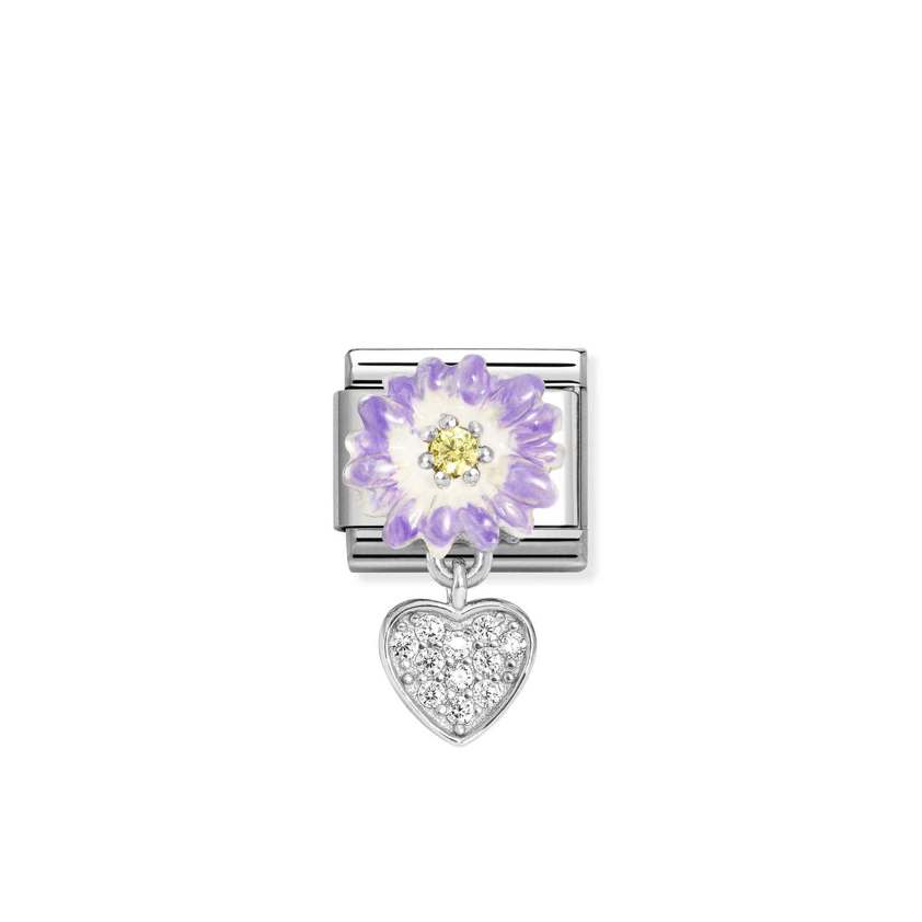 331814 10 Purple Flower/Heart