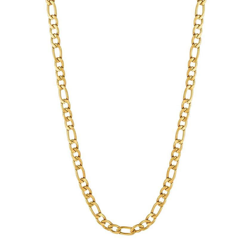 Yellow Gold Plated  Figaro Link Chain Necklace