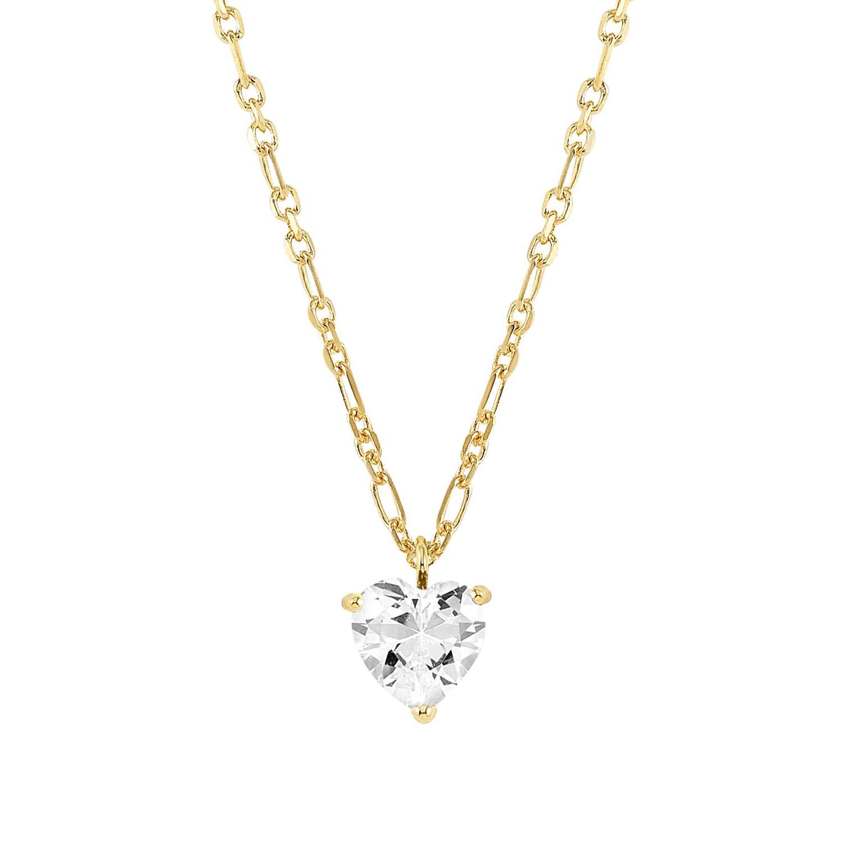 Yellow Gold Plated SWEETROCK 148047 Sparkling Love Necklace