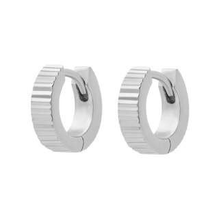 Sterling Silver Fluted Huggies