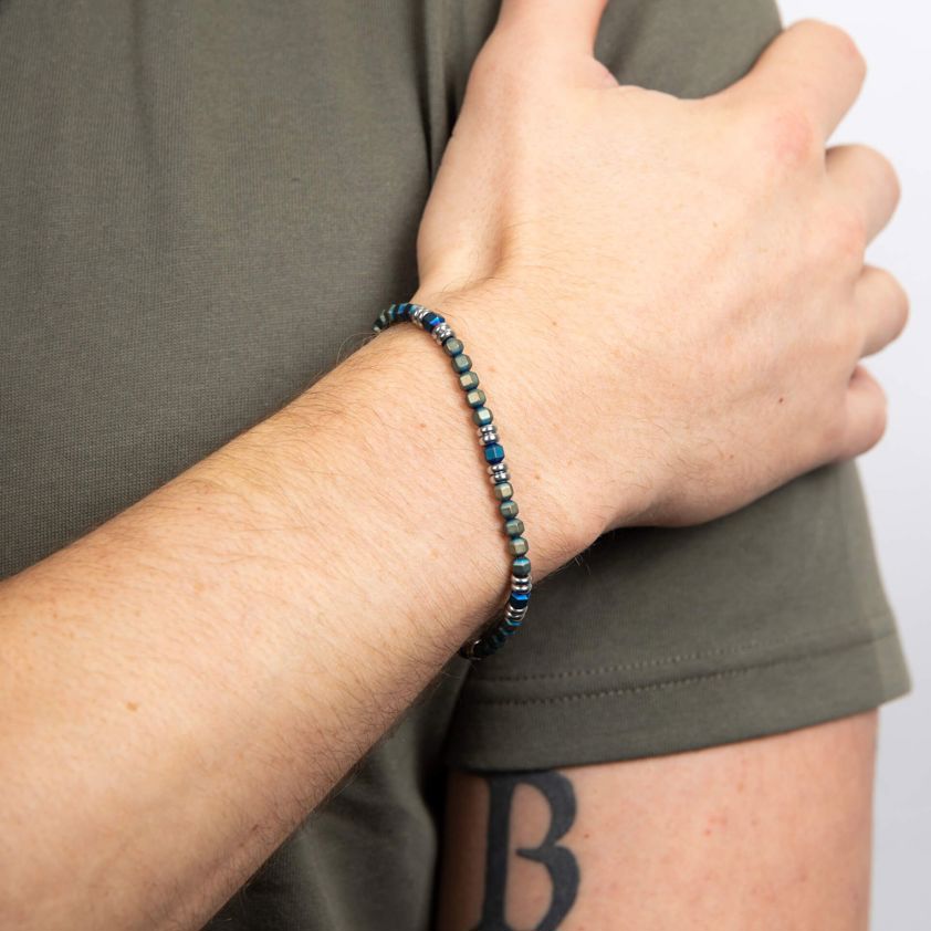 Blue/Green Hematite Bracelet