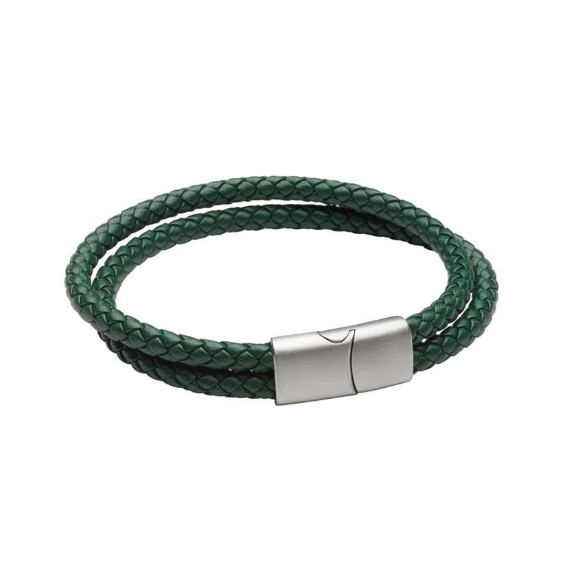 Recycled Double Green Leather Bracelet