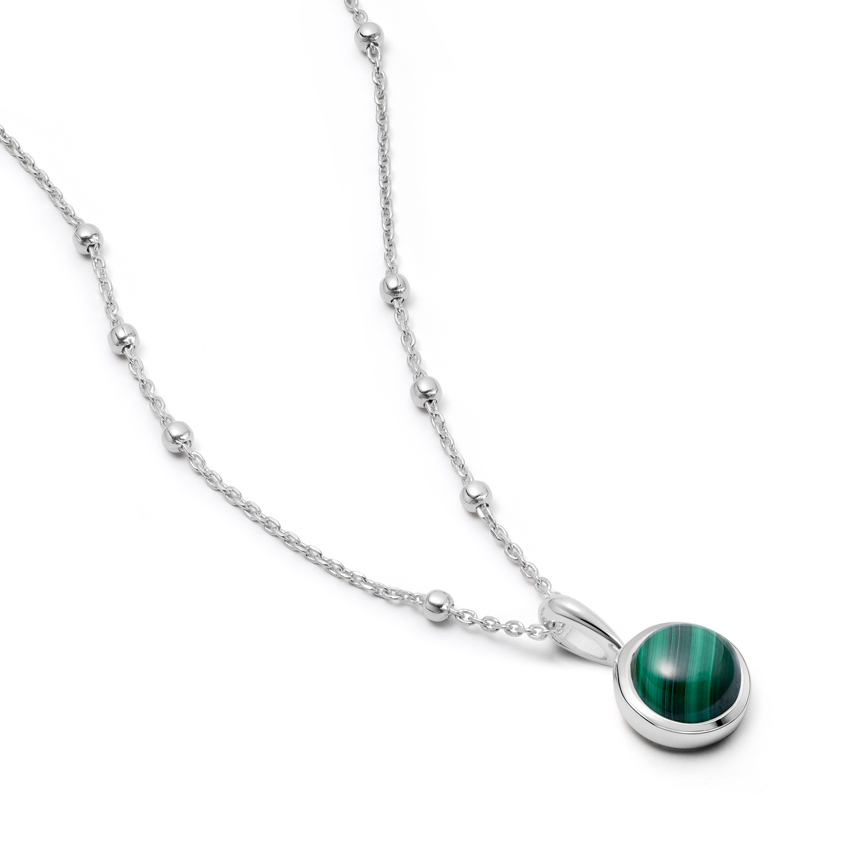 Sterling Silver HN1009 Malachite Healing Necklace