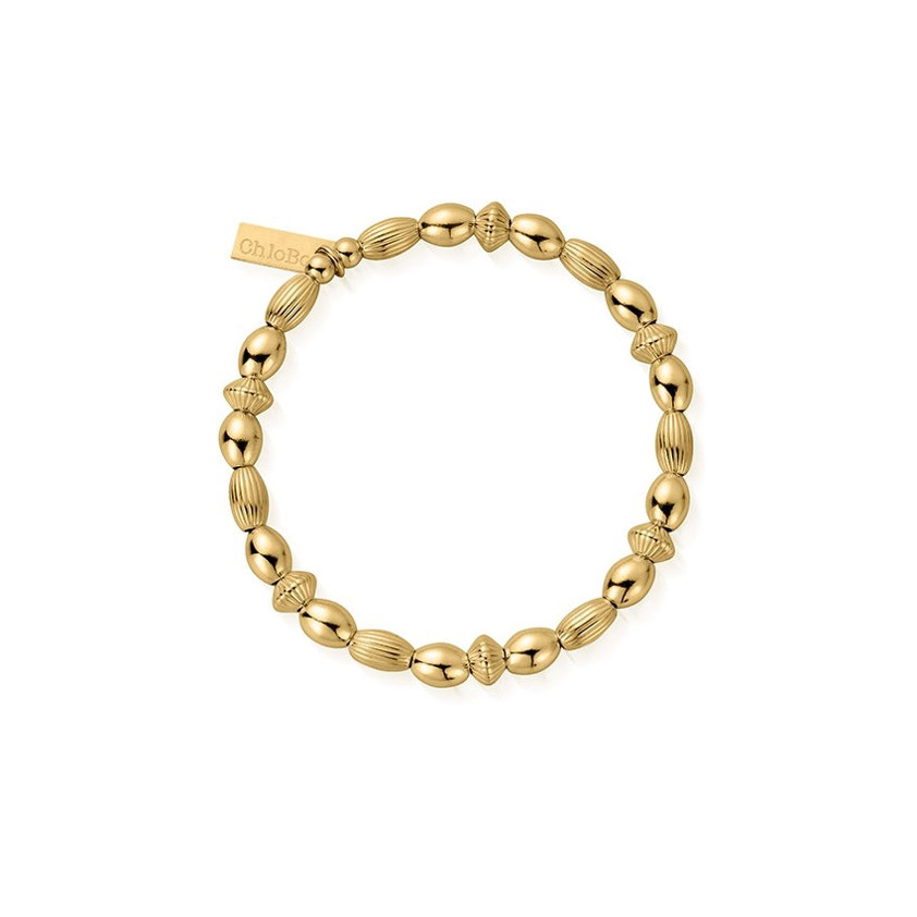 Gold Mini Oval Disc Bracelet