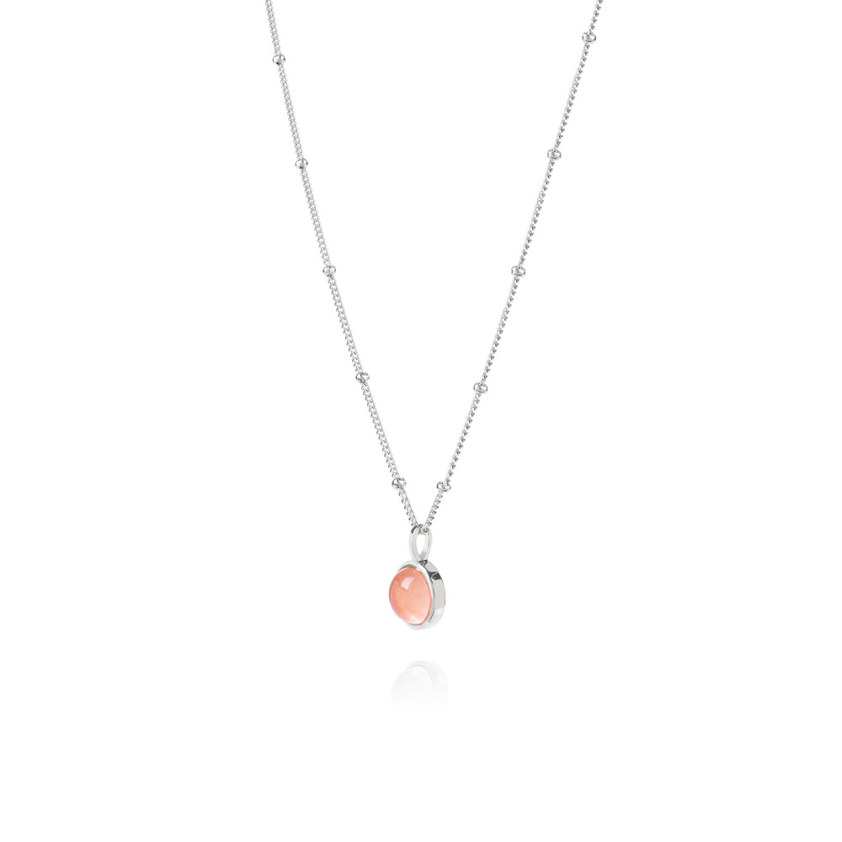 Sterling Silver Healing Stone Rose Quartz Necklace