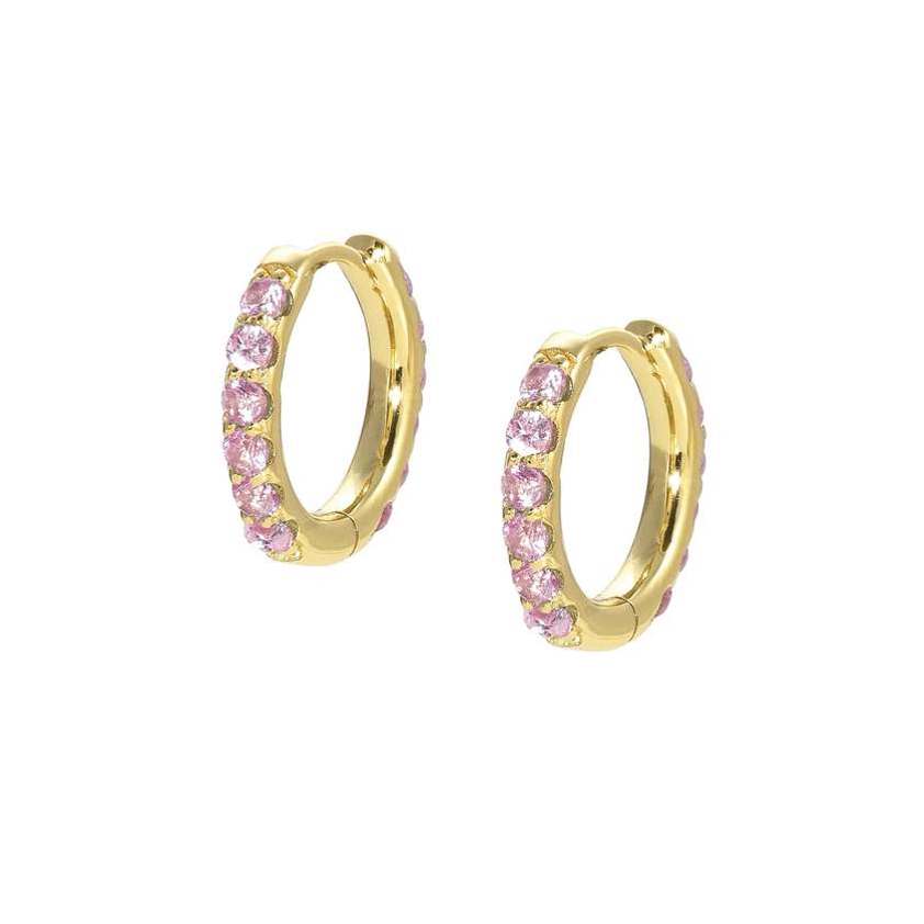 Yellow Gold Vermeil 149709 17/18 LOVELIGHT Pink Earrings