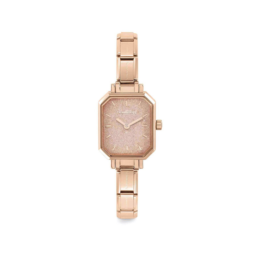 076031 25 Rose Gold Glitter Watch