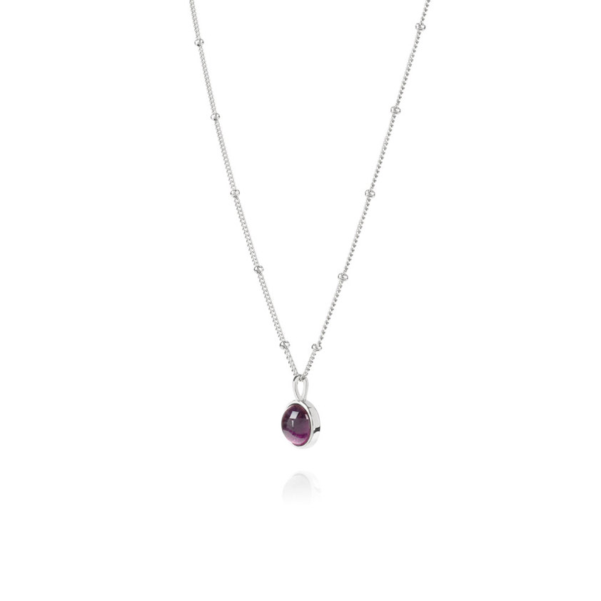 Sterling Silver Healing Stone Amethyst Necklace