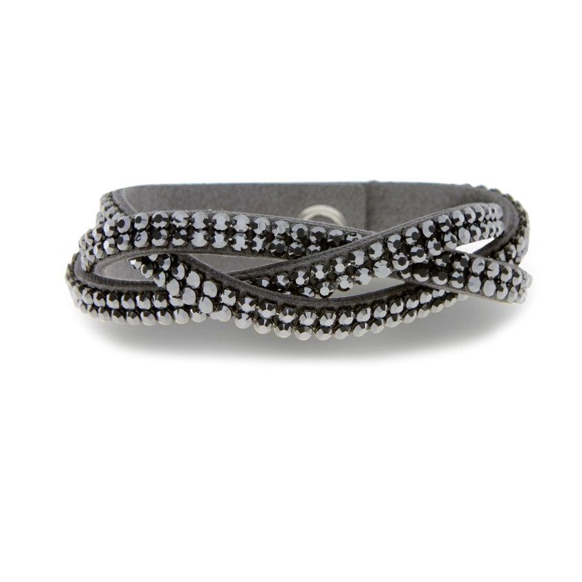 Grey/Black 6 Row Braid Bracelet