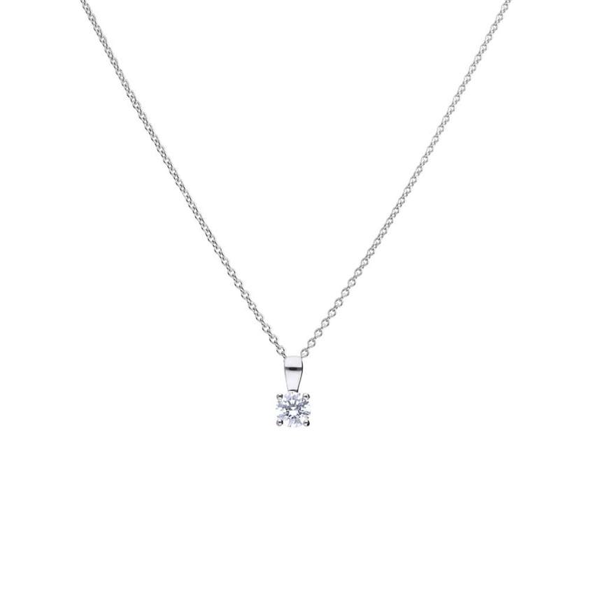 Sterling Silver 4 Claw Set 0.5ct Zirconia Necklace