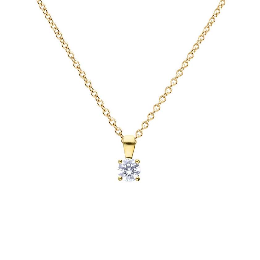 Gold Plated 4 Claw Set 0.5ct Zirconia Necklace