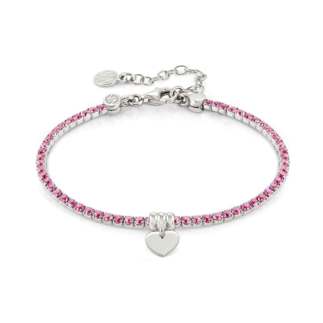 148611 26 Pink/Silver Heart Bracelet